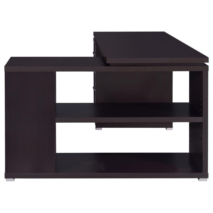 Yvette 60-inch 3-drawer L-Shape Computer Desk Cappuccino-zoom-6