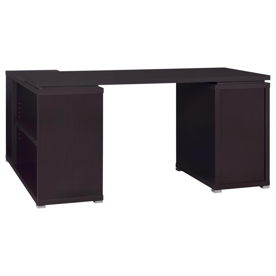 Yvette 60-inch 3-drawer L-Shape Computer Desk Cappuccino-7