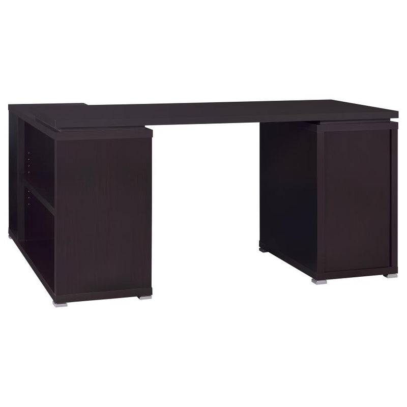 Yvette 60-inch 3-drawer L-Shape Computer Desk Cappuccino-zoom-