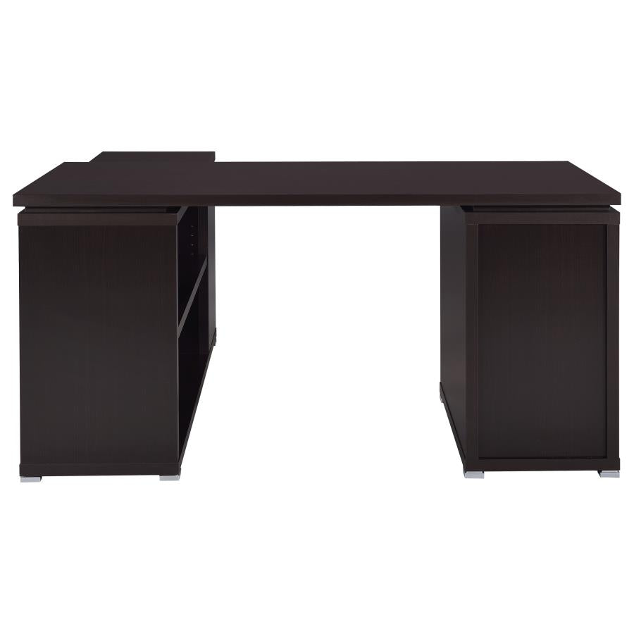 Yvette 60-inch 3-drawer L-Shape Computer Desk Cappuccino-8