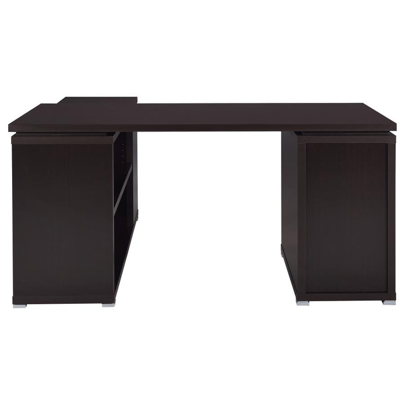 Yvette 60-inch 3-drawer L-Shape Computer Desk Cappuccino-zoom-