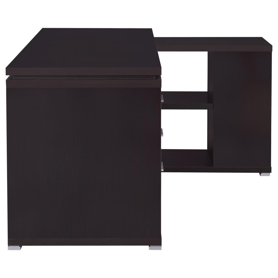 Yvette 60-inch 3-drawer L-Shape Computer Desk Cappuccino-9