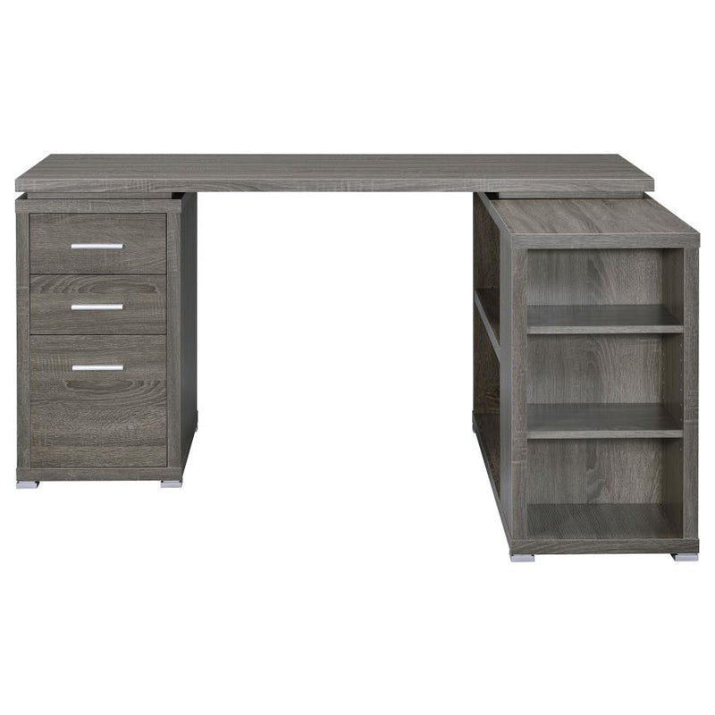 Yvette 60-inch 3-drawer L-Shape Computer Desk Weathered Grey-zoom-
