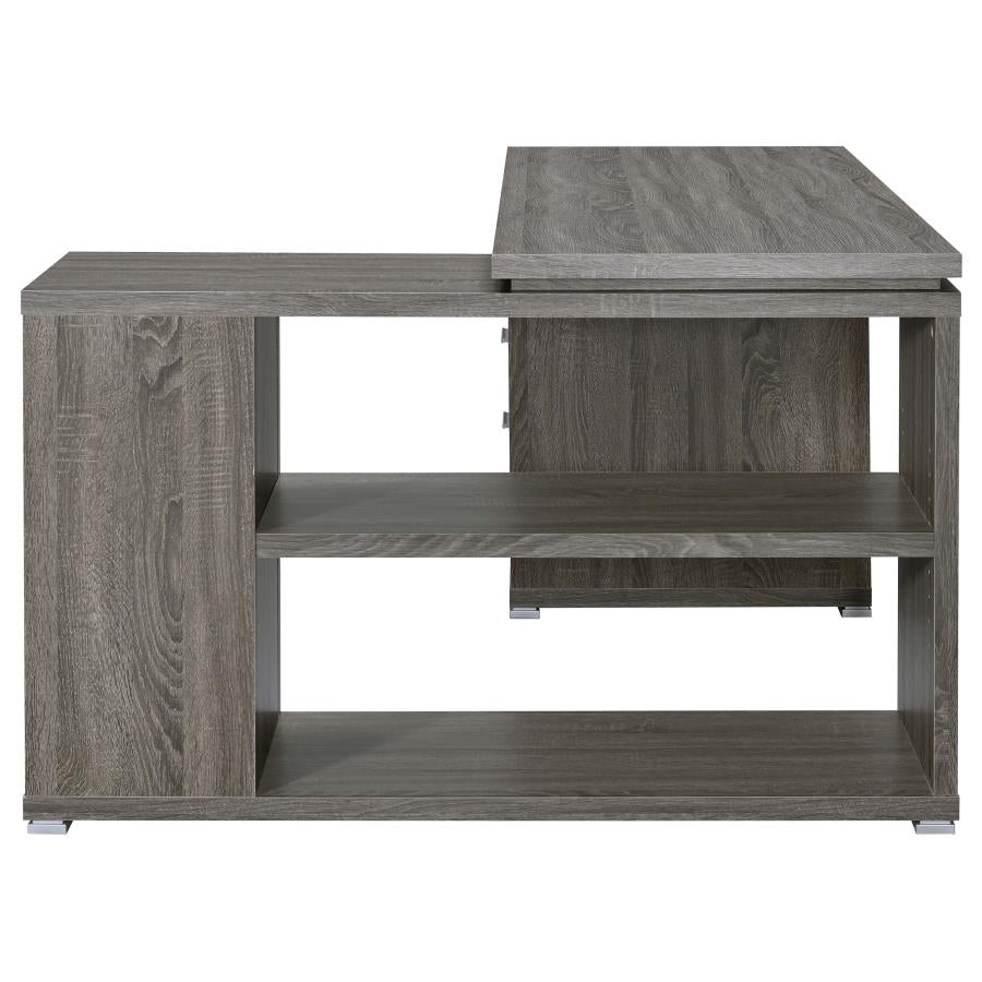 Yvette 60-inch 3-drawer L-Shape Computer Desk Weathered Grey-6