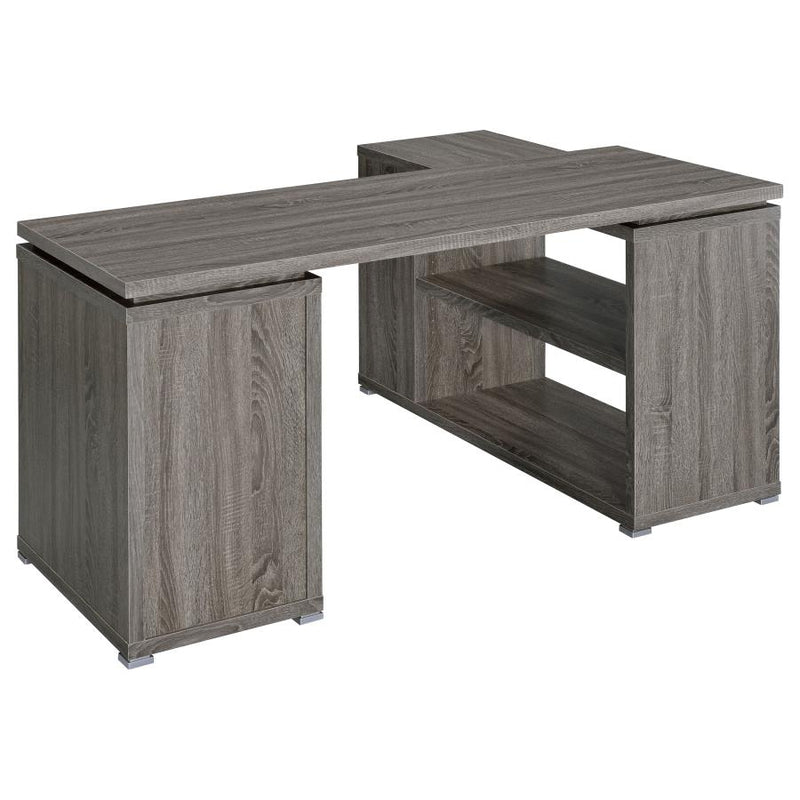Yvette 60-inch 3-drawer L-Shape Computer Desk Weathered Grey-zoom-