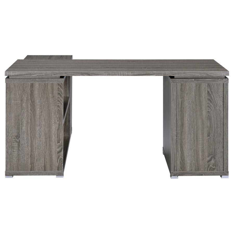 Yvette 60-inch 3-drawer L-Shape Computer Desk Weathered Grey-zoom-8