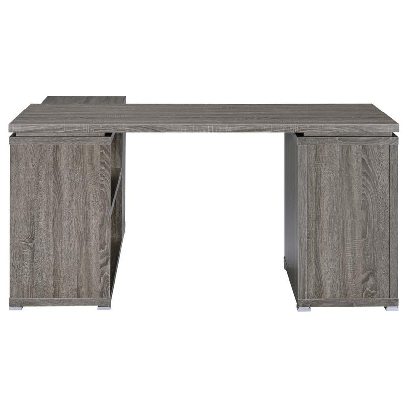 Yvette 60-inch 3-drawer L-Shape Computer Desk Weathered Grey-zoom-