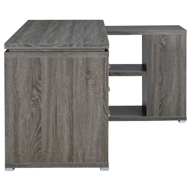 Yvette 60-inch 3-drawer L-Shape Computer Desk Weathered Grey-zoom-