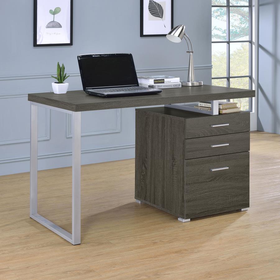 Brennan 47-inch 3-drawer Office Computer Desk Weathered Grey-zoom-2