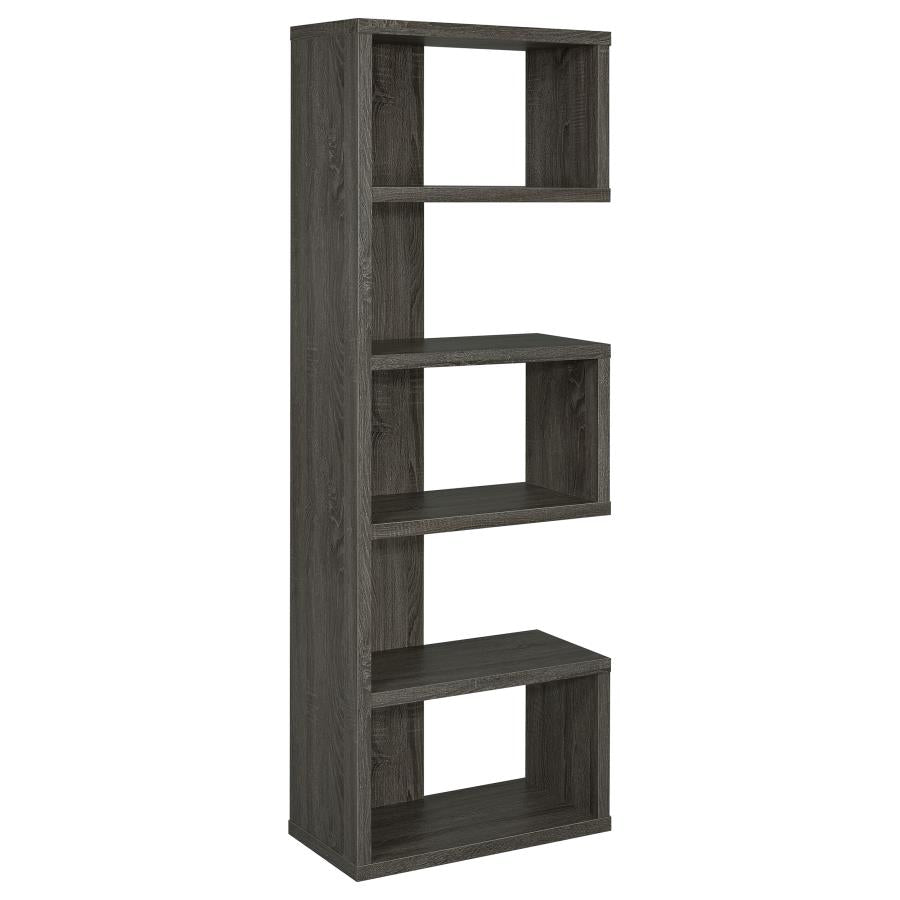 Joey 71-inch 5-shelf Bookshelf Weathered Grey-zoom-1