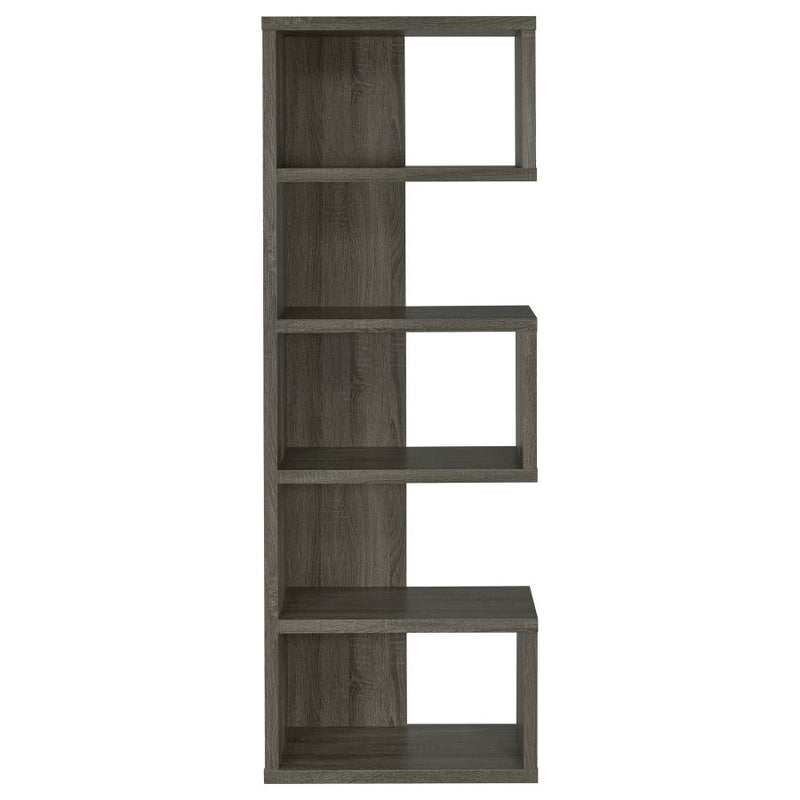 Joey 71-inch 5-shelf Bookshelf Weathered Grey-zoom-