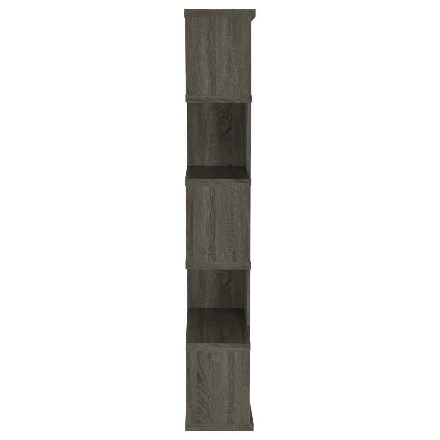Joey 71-inch 5-shelf Bookshelf Weathered Grey-zoom-5