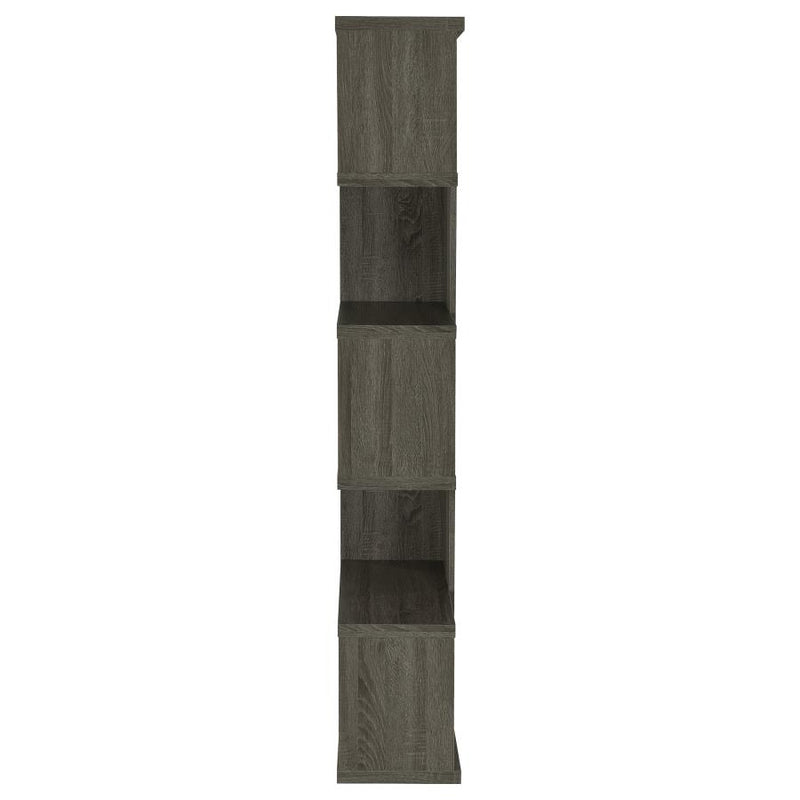 Joey 71-inch 5-shelf Bookshelf Weathered Grey-zoom-