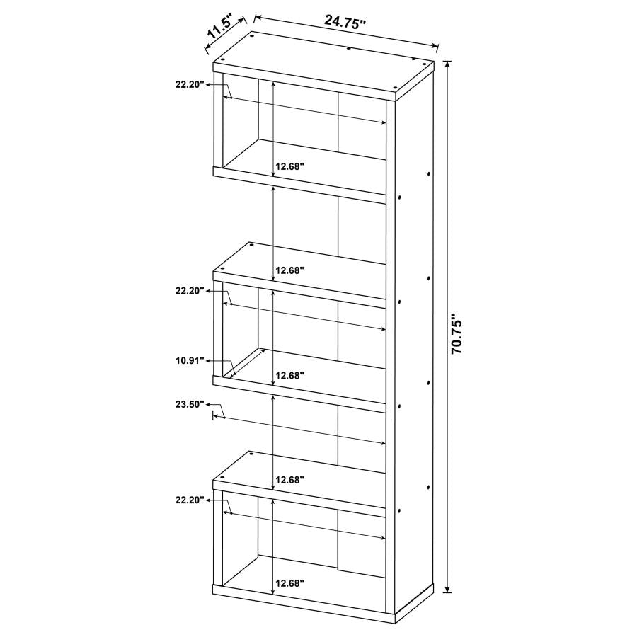 Joey 71-inch 5-shelf Bookshelf Weathered Grey-10