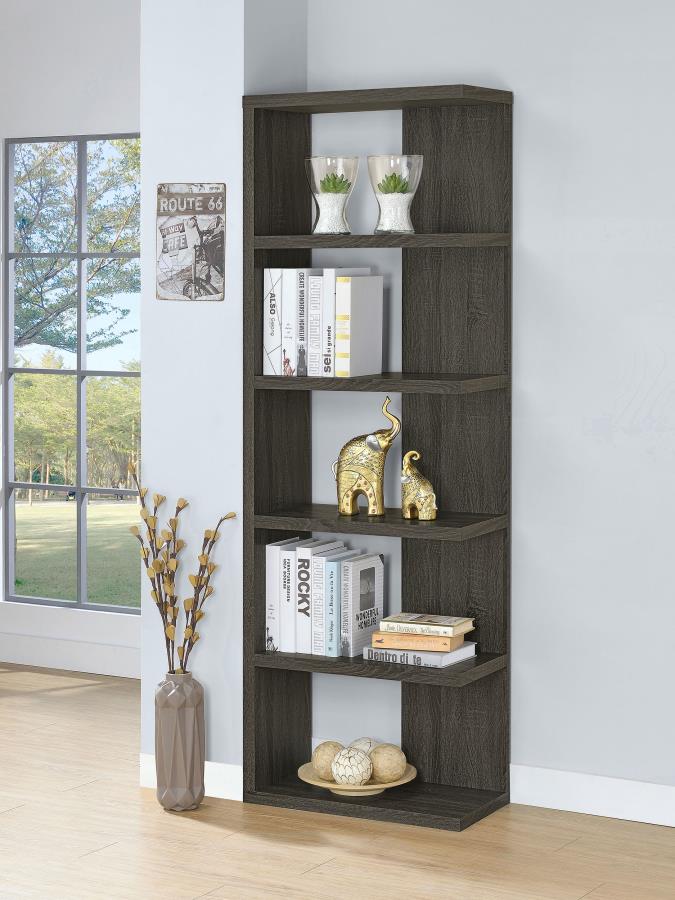 Harrison 71-inch 5-shelf Bookshelf Weathered Grey-zoom-