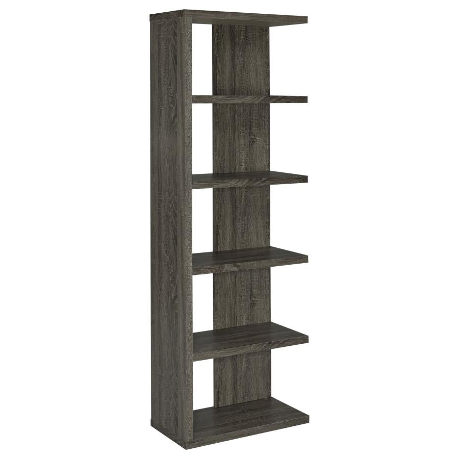 Harrison 71-inch 5-shelf Bookshelf Weathered Grey-1