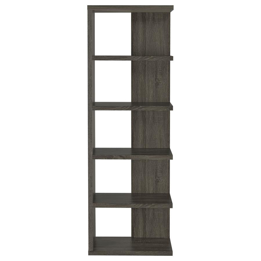 Harrison 71-inch 5-shelf Bookshelf Weathered Grey-3