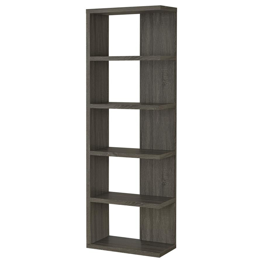 Harrison 71-inch 5-shelf Bookshelf Weathered Grey-4