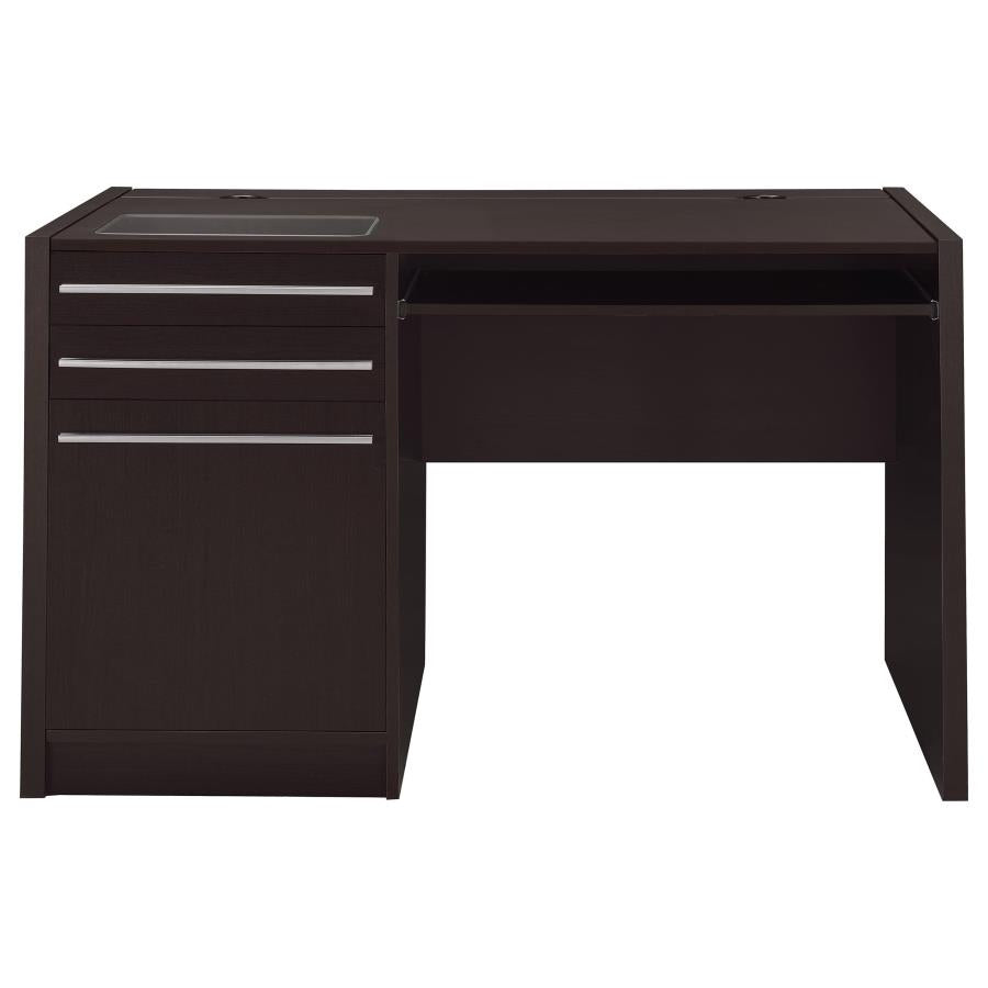 Halston 47-inch 2-drawer Office Desk with Cabinet Cappuccino-4