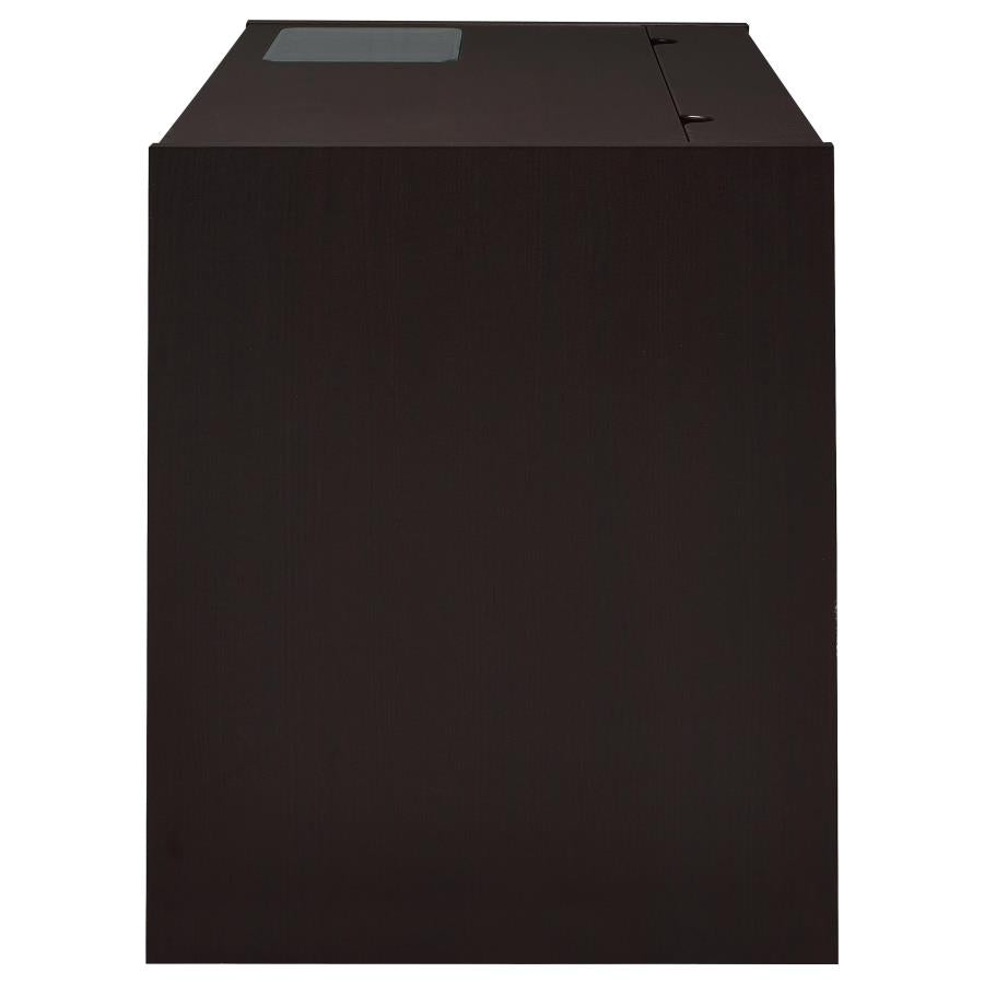 Halston 47-inch 2-drawer Office Desk with Cabinet Cappuccino-5