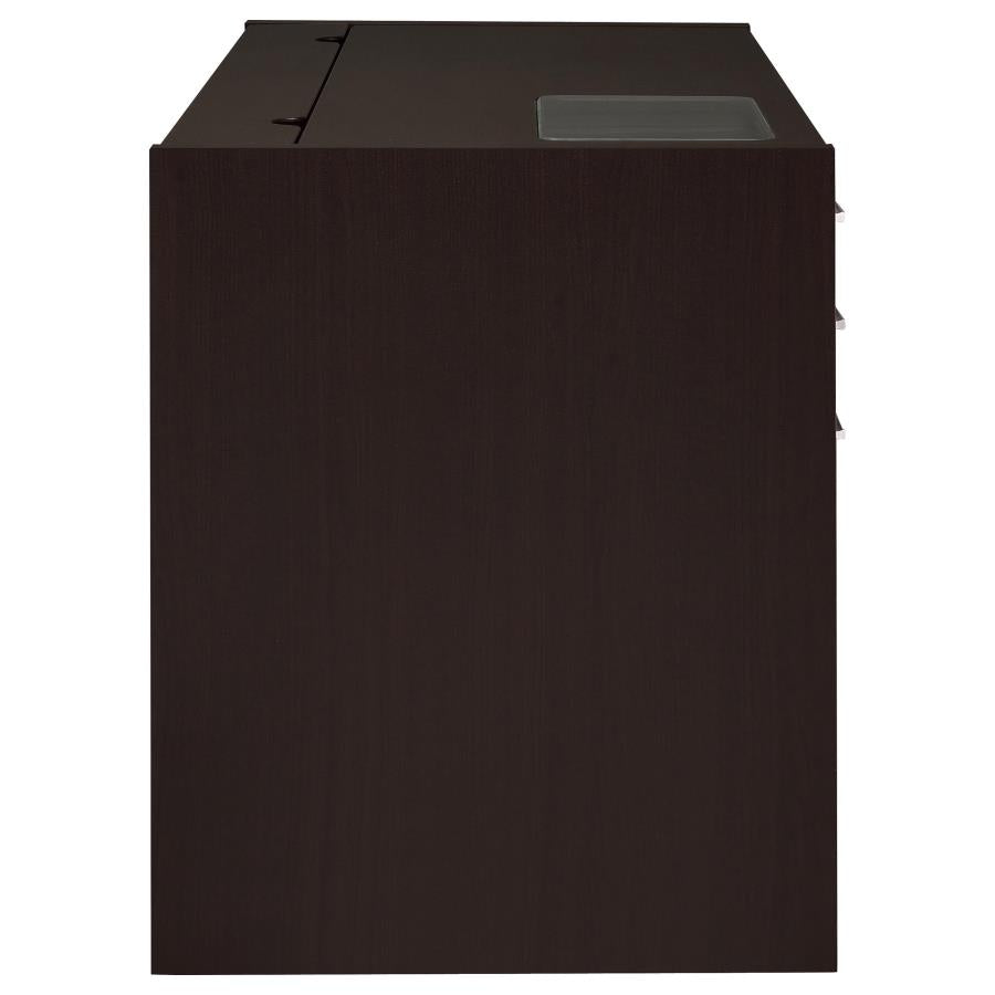 Halston 47-inch 2-drawer Office Desk with Cabinet Cappuccino-zoom-7