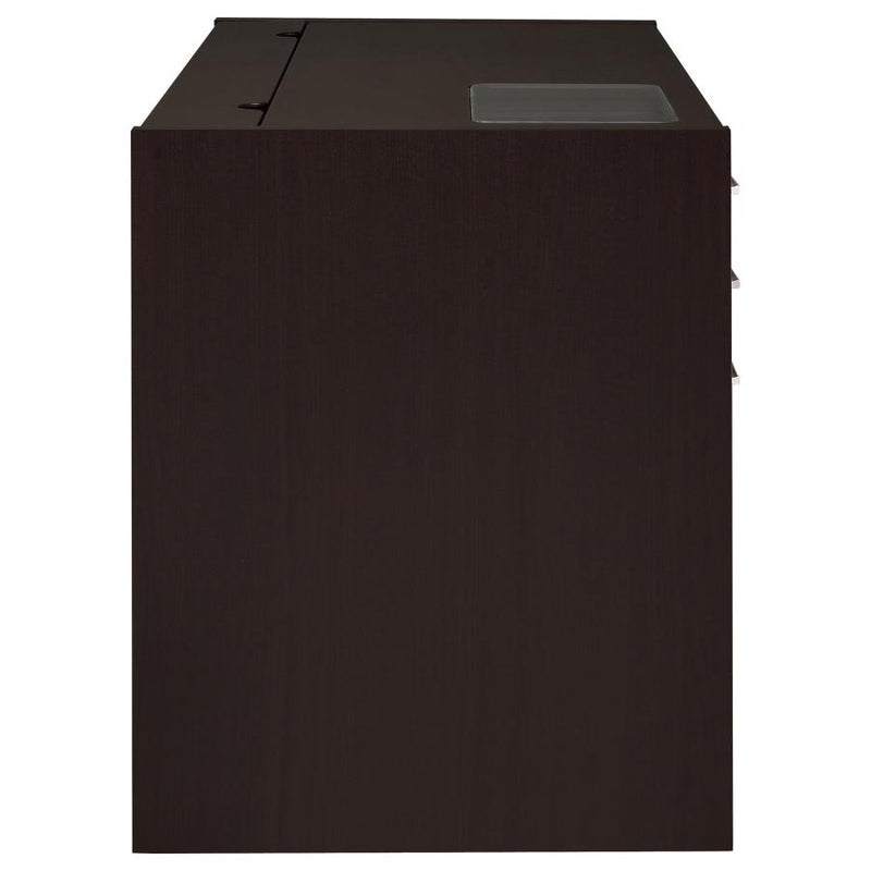 Halston 47-inch 2-drawer Office Desk with Cabinet Cappuccino-zoom-