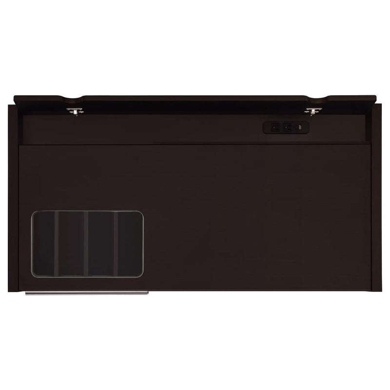 Halston 47-inch 2-drawer Office Desk with Cabinet Cappuccino-zoom-