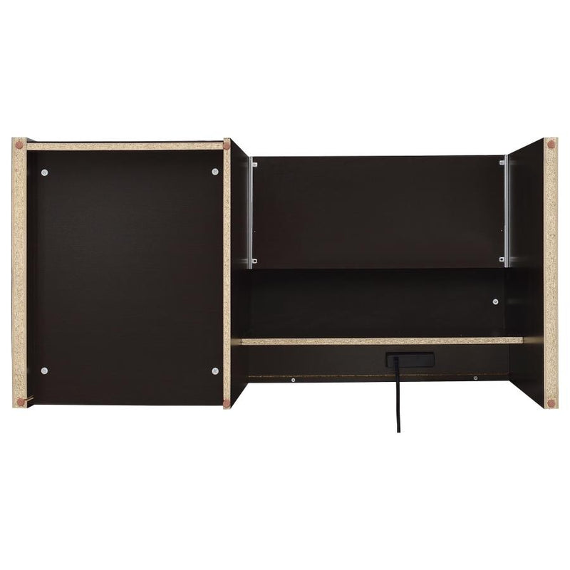 Halston 47-inch 2-drawer Office Desk with Cabinet Cappuccino-zoom-