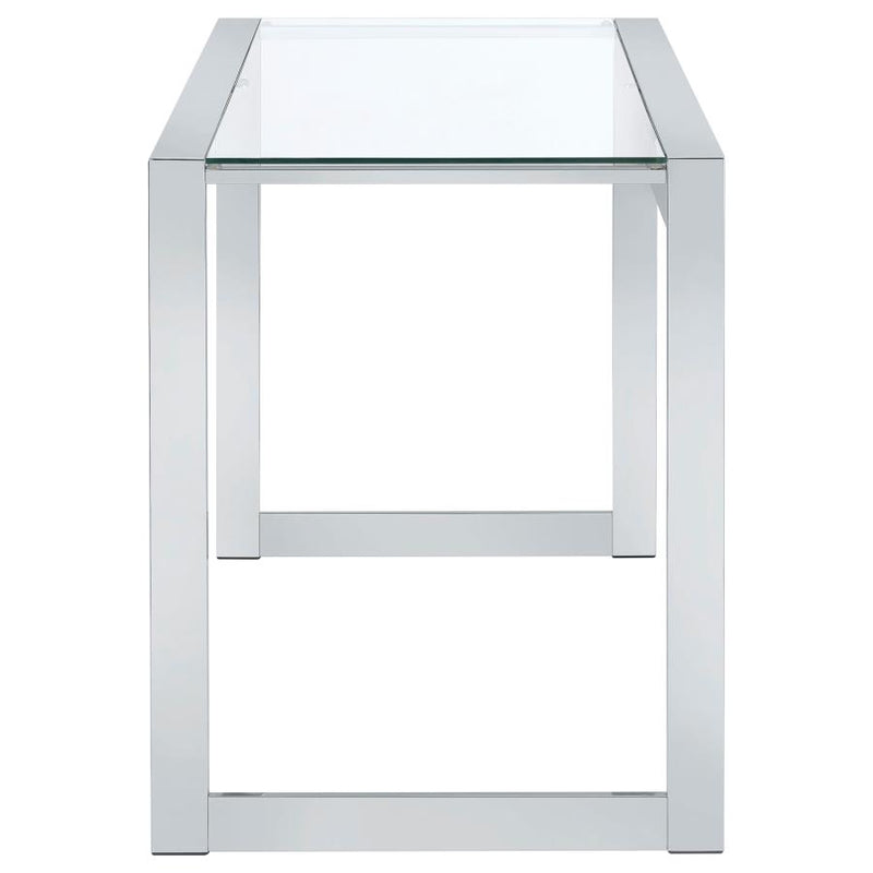 Hartford 47-inch Glass Top Writing Desk Chrome-zoom-