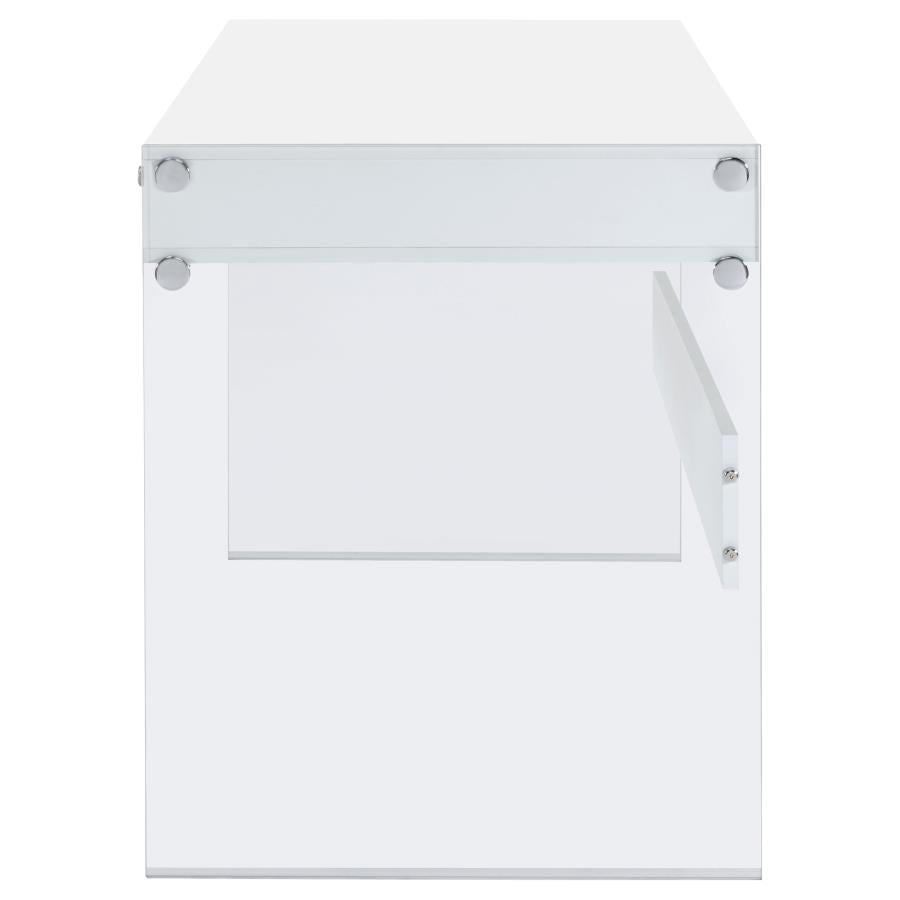 Dobrev 48-inch 2-drawer Writing Desk White High Gloss-zoom-6