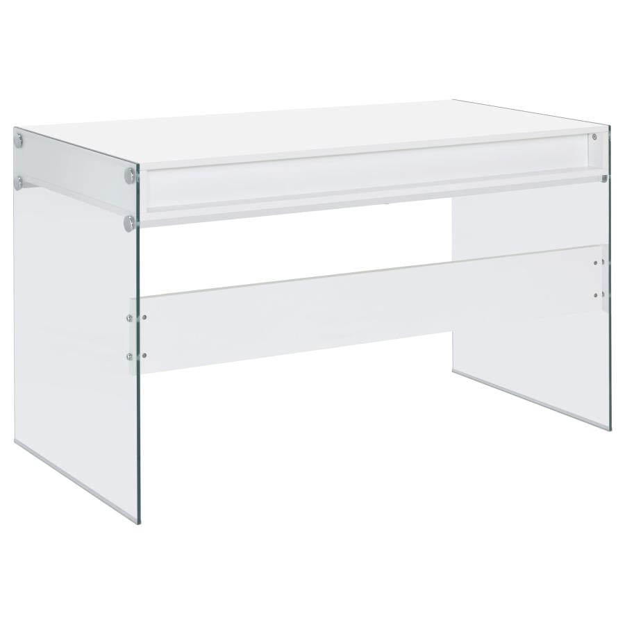Dobrev 48-inch 2-drawer Writing Desk White High Gloss-zoom-7