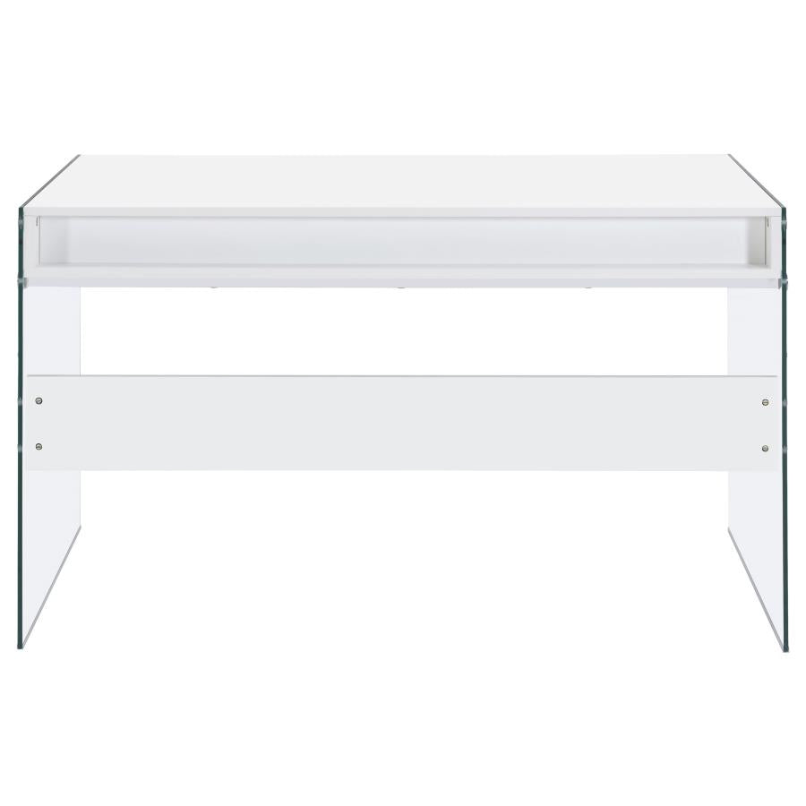 Dobrev 48-inch 2-drawer Writing Desk White High Gloss-zoom-8