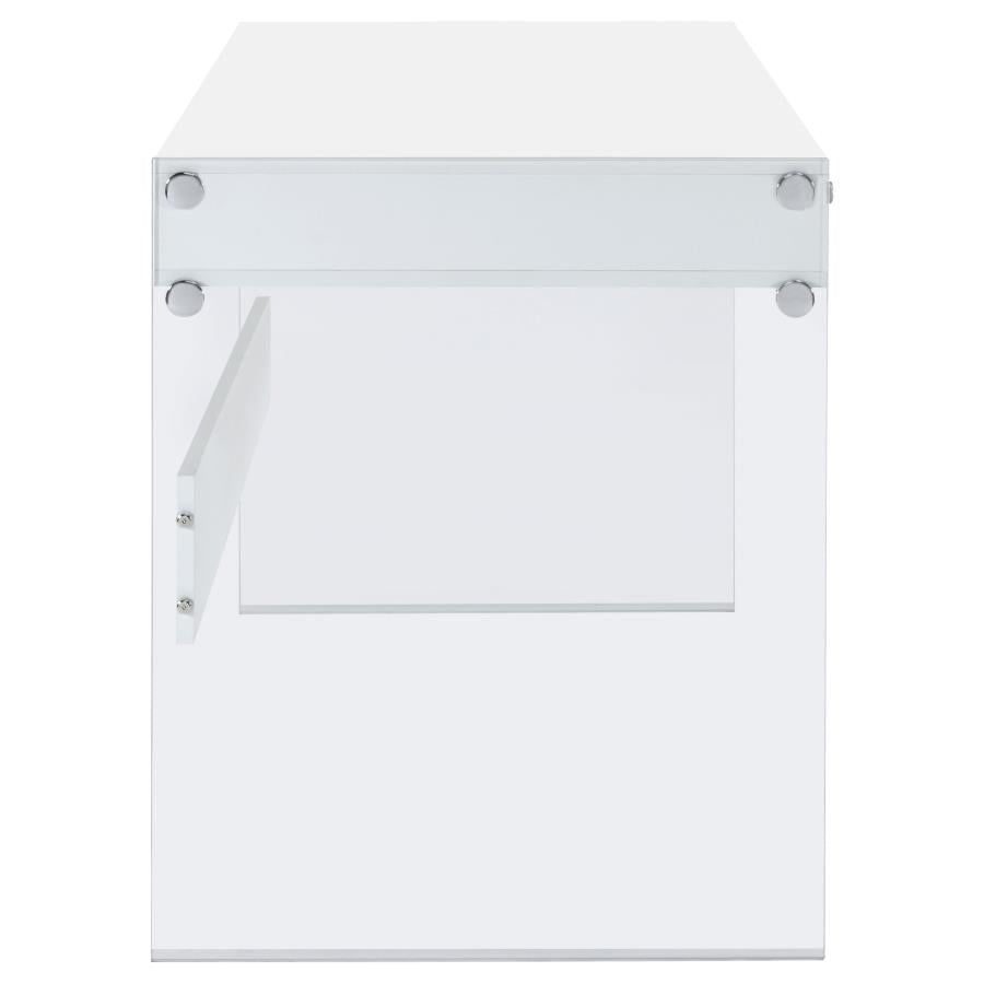Dobrev 48-inch 2-drawer Writing Desk White High Gloss-zoom-10