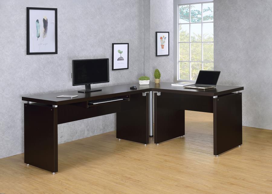 Skylar 83-inch L-Shaped Office Computer Desk Cappuccino-2