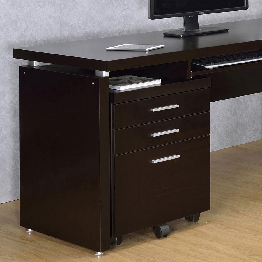 Skylar 3-drawer Home Office Mobile File Cabinet Cappuccino-zoom-2