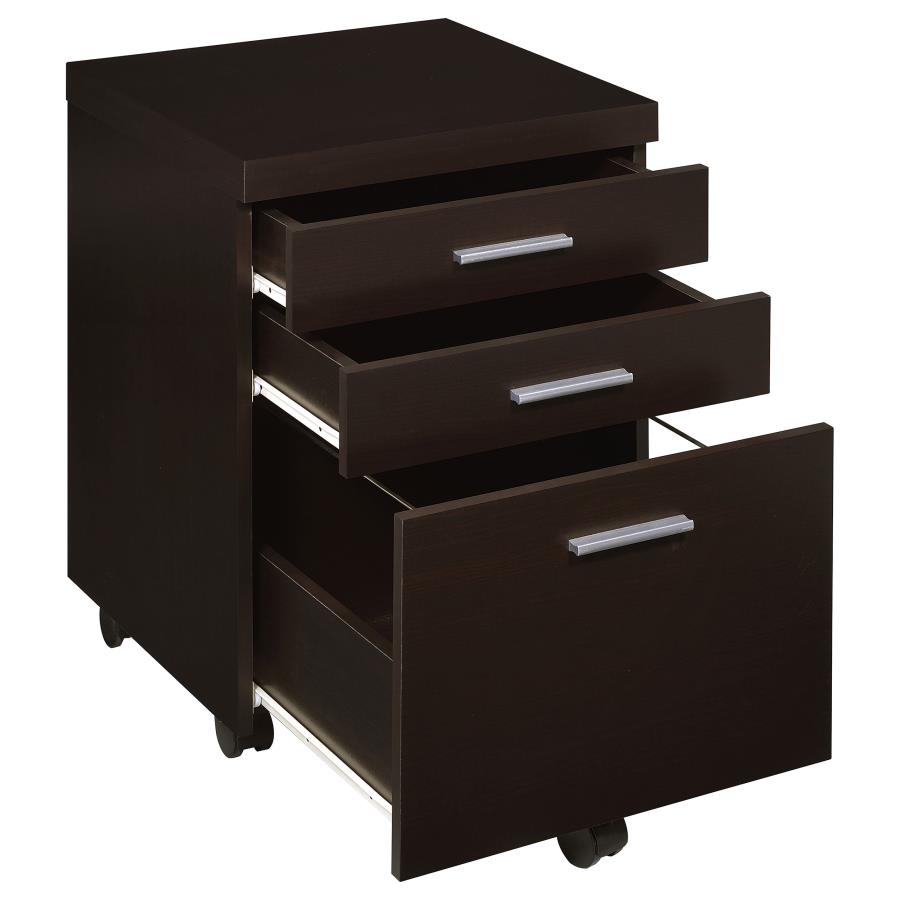 Skylar 3-drawer Home Office Mobile File Cabinet Cappuccino-3