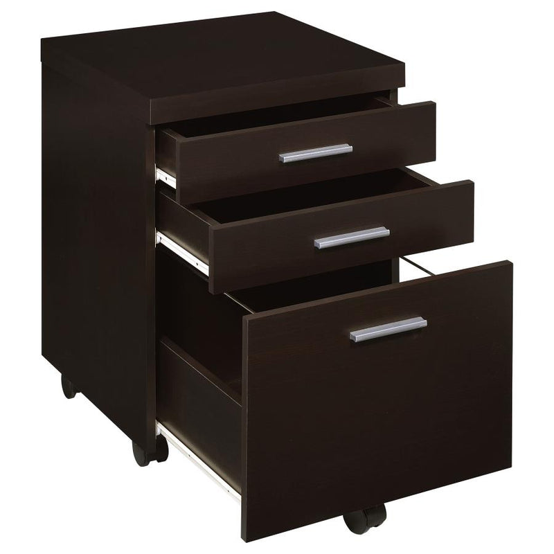 Skylar 3-drawer Home Office Mobile File Cabinet Cappuccino-zoom-