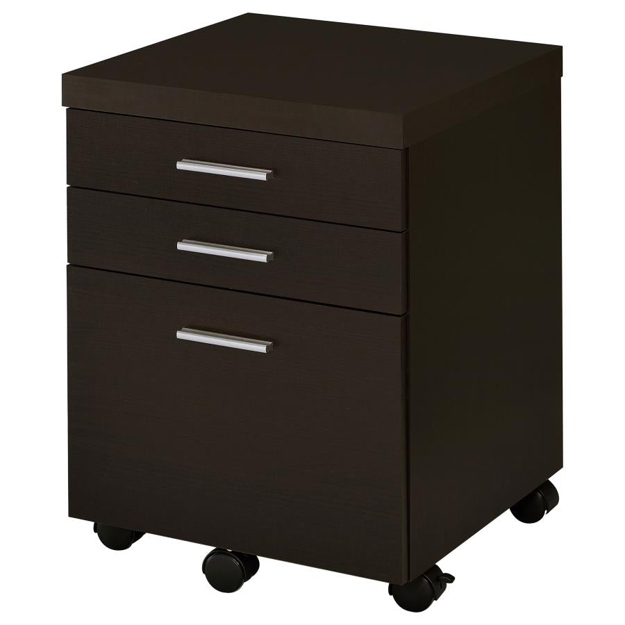 Skylar 3-drawer Home Office Mobile File Cabinet Cappuccino-zoom-5