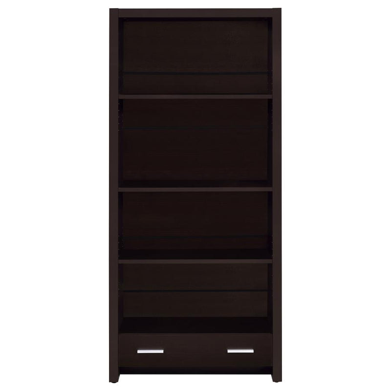 Skylar 71-inch 5-shelf Bookcase with Drawer Cappuccino-zoom-