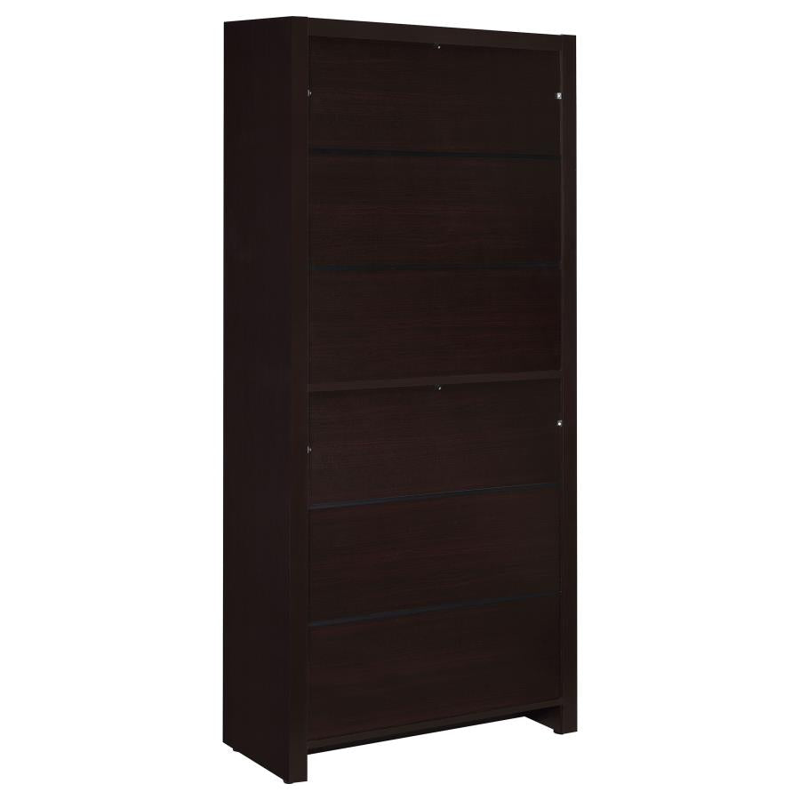 Skylar 71-inch 5-shelf Bookcase with Drawer Cappuccino-7