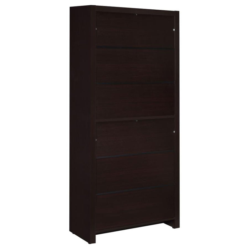 Skylar 71-inch 5-shelf Bookcase with Drawer Cappuccino-zoom-