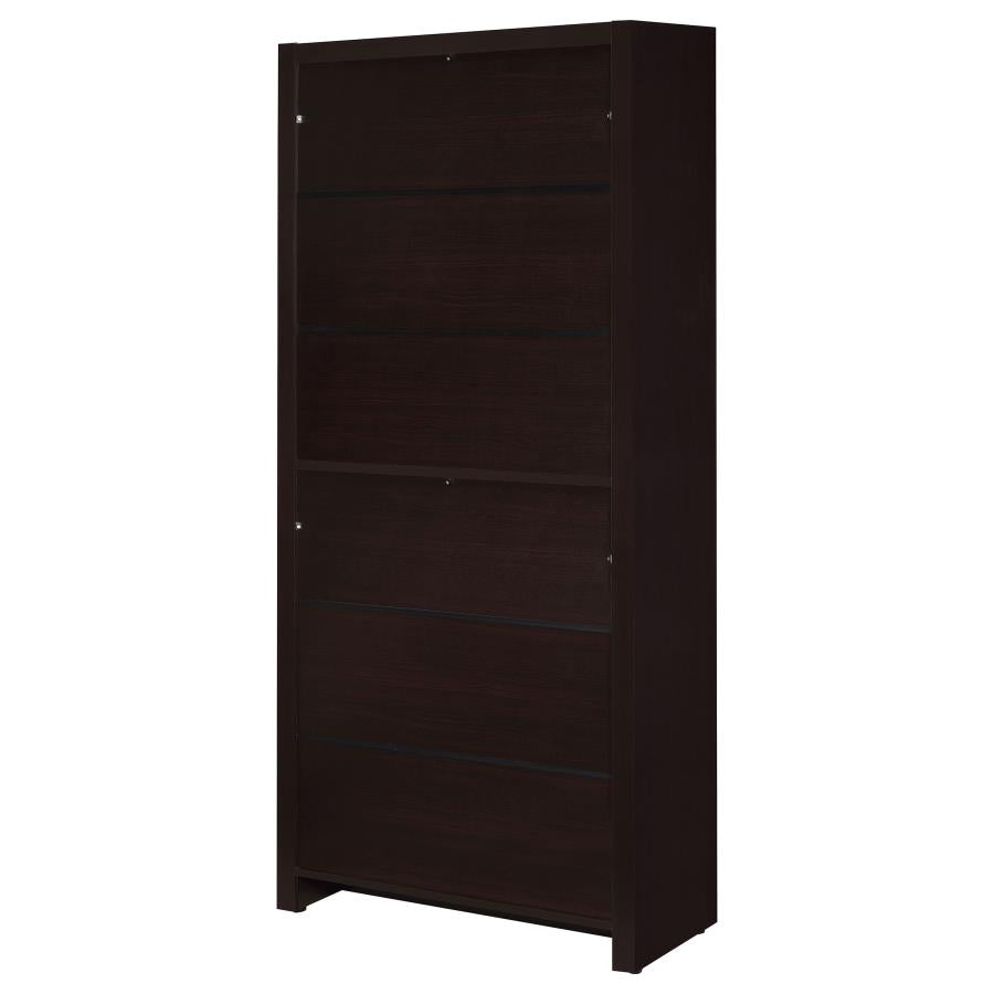 Skylar 71-inch 5-shelf Bookcase with Drawer Cappuccino-zoom-9