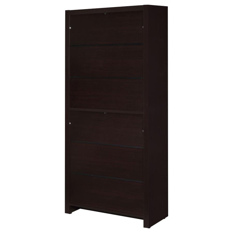 Skylar 71-inch 5-shelf Bookcase with Drawer Cappuccino-zoom-