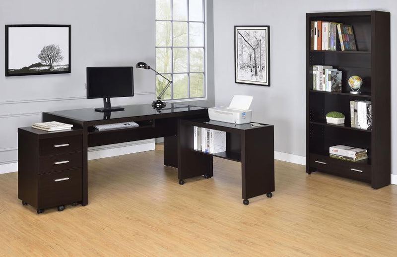 Skylar 71-inch 5-shelf Bookcase with Drawer Cappuccino-zoom-