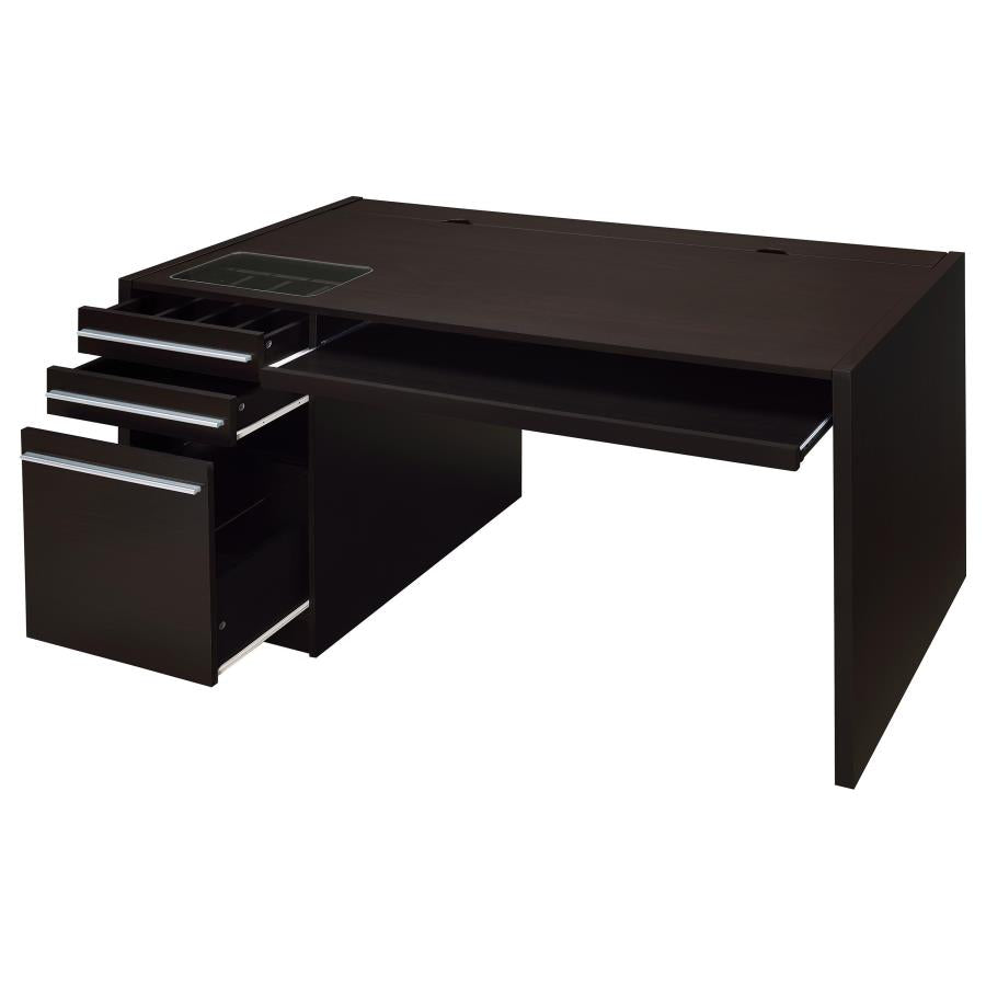 Halston 60-inch 3-drawer Office Computer Desk Cappuccino-zoom-3