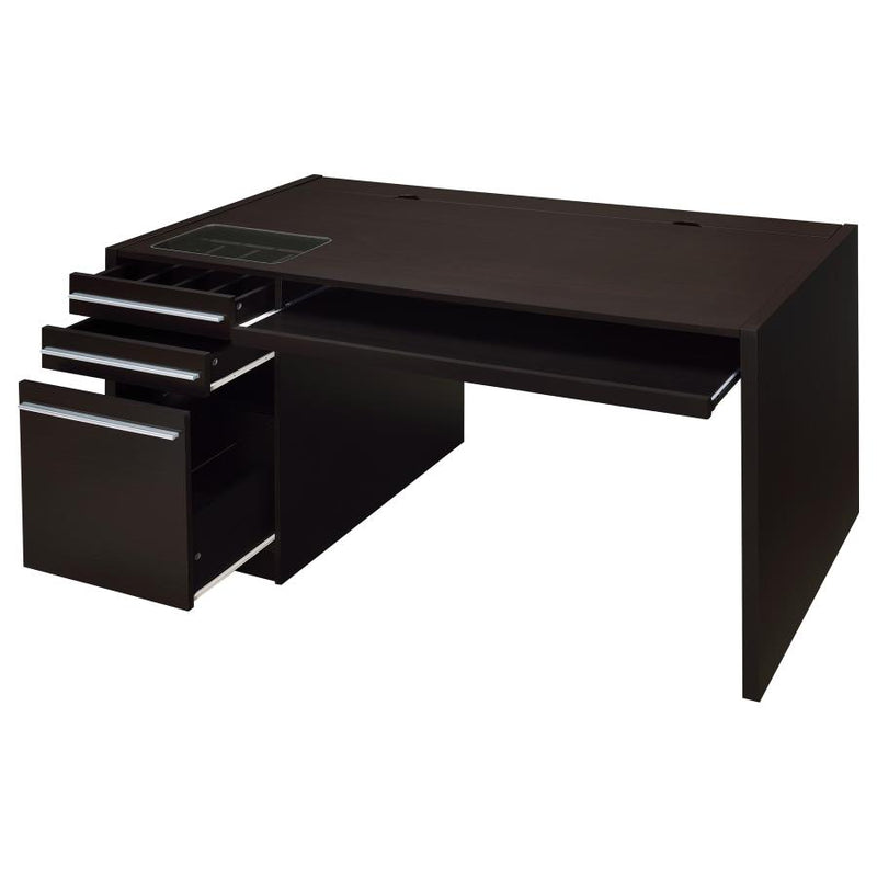Halston 60-inch 3-drawer Office Computer Desk Cappuccino-zoom-
