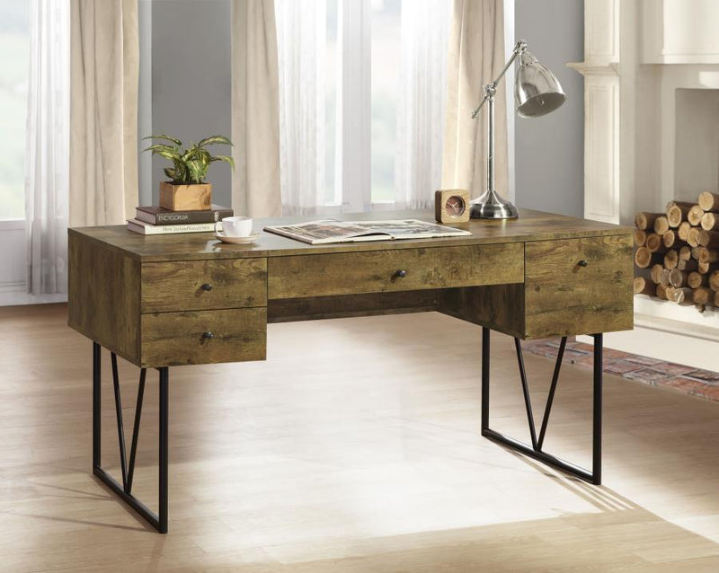 Analiese 63-inch 4-drawer Writing Desk Rustic Nutmeg-zoom-