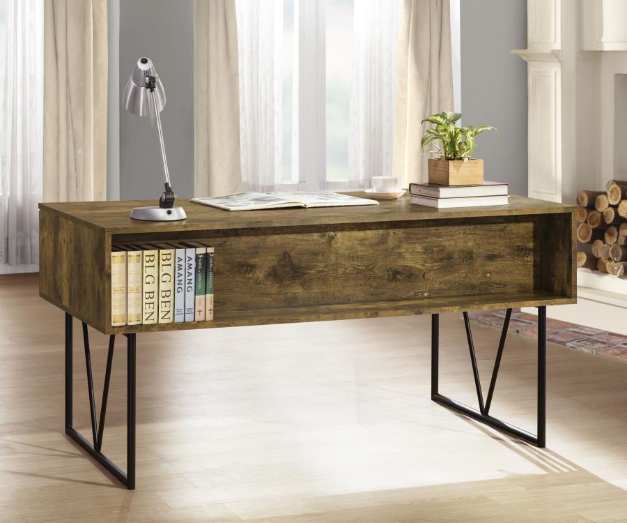 Analiese 63-inch 4-drawer Writing Desk Rustic Nutmeg-zoom-3
