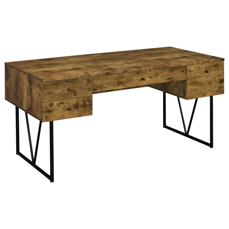 Analiese 63-inch 4-drawer Writing Desk Rustic Nutmeg-1