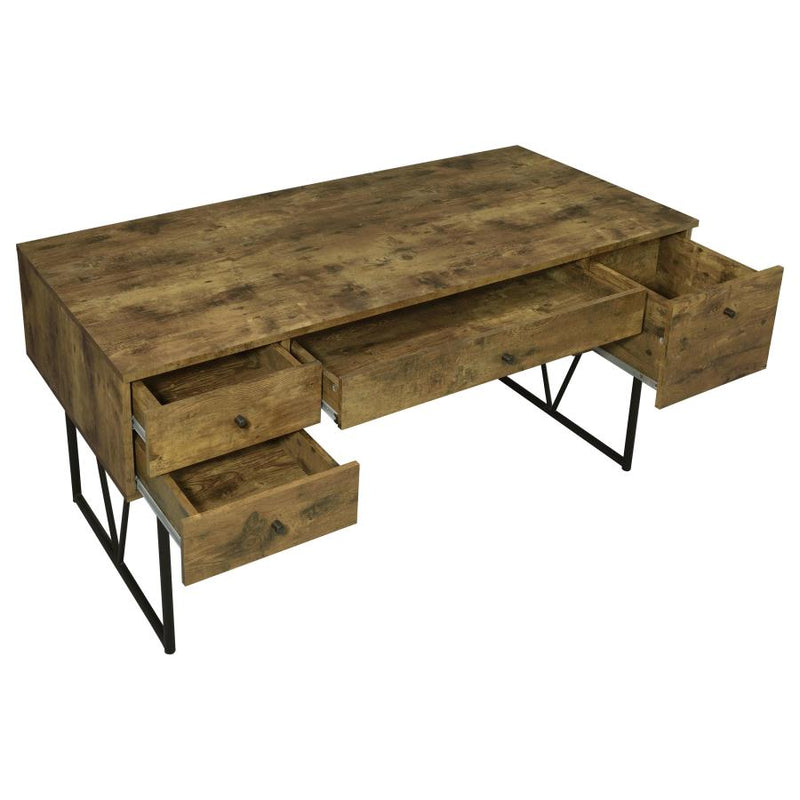 Analiese 63-inch 4-drawer Writing Desk Rustic Nutmeg-zoom-
